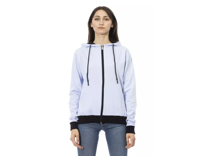 Double Color Adjustable Hood Sweater - Violet