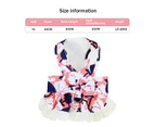 Dog Dress Harness And Leash Set For Small Dogs Floral Bow Tie Girl Puppy Dress Breathable Cute Princess Dog Dresses Spring Summer Pet Cat Clothes Skirt,Xl