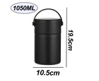 35Oz Vacuum Insulated Soup Flask, Stainless Steel Lunch Container For Hot Food,Black