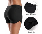 Women'S Sporty Swim Shorts Solid Board Shorts Swim Bottoms,Black