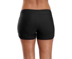 Women'S Sporty Swim Shorts Solid Board Shorts Swim Bottoms,Black