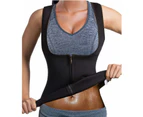 Women Waist Trainer Vest Slim Corset Neoprene Sauna Tank Top Zipper Weight Loss Body Shaper Shirt,X Small