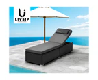 Livsip Sun Lounge Wicker Lounger Patio Furniture Outdoor Setting Day Bed