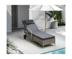 Livsip Wheeled Sun Lounger Day Bed Outdoor Setting Patio Furniture