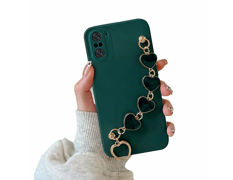 Anymob Xiaomi and Redmi Phone Case Green Women Chain Bracelet Soft Silicone Compatible - Redmi Note 10 4G
