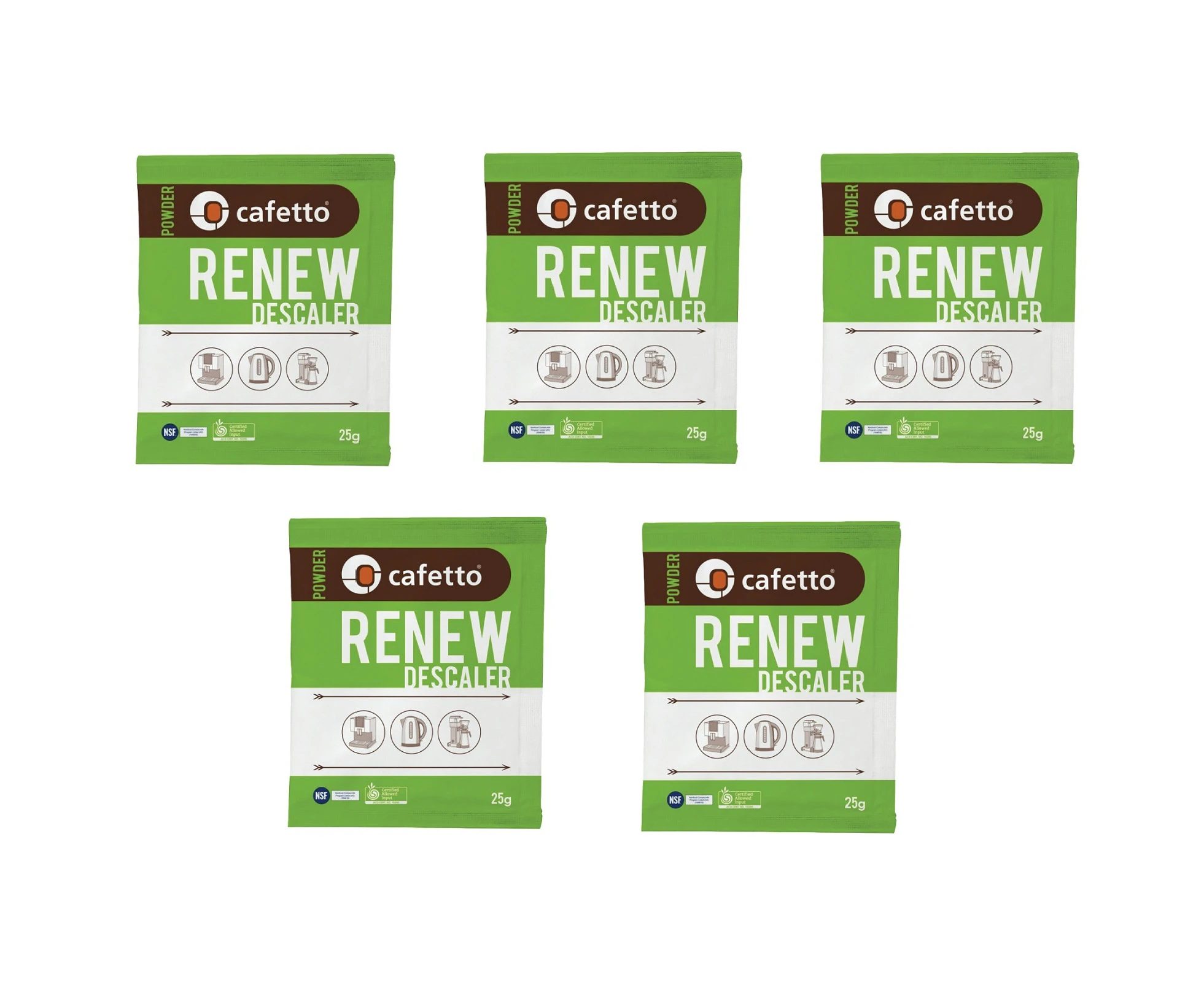 5 Packs Cafetto Renew Espresso Machine Descaler