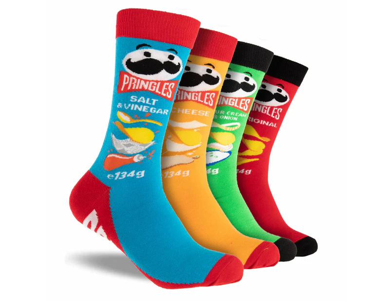 Mitch Dowd - Men's Pringles Variety Cotton Crew Socks 4 Pack Gift Box - Red