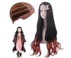 Demon Slayer Kamado Nezuko Dress Up Accessories Wigs for Kids Girls Halloween Cosplay