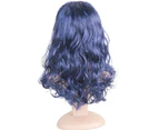 Ladies Kids Girls Descendants Evie Long Blue Curly Hair Wigs Party Cosplay Costume