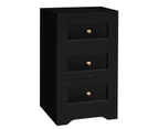 ALFORDSON Bedside Table Hamptons Cabinet Black