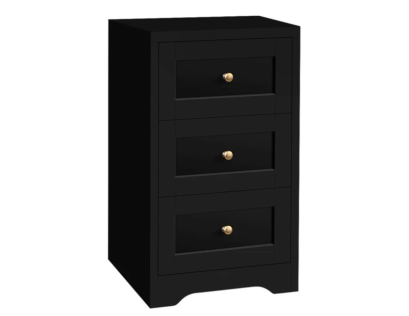 ALFORDSON Bedside Table Hamptons Cabinet Black