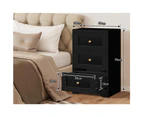 ALFORDSON Bedside Table Hamptons Cabinet Black