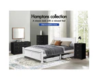 ALFORDSON Bedside Table Hamptons Cabinet Black