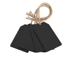 50x Mini Wooden Blackboard Wedding Party Chalkboard Sign Message Boards with Rope for Home Birthday Party - L