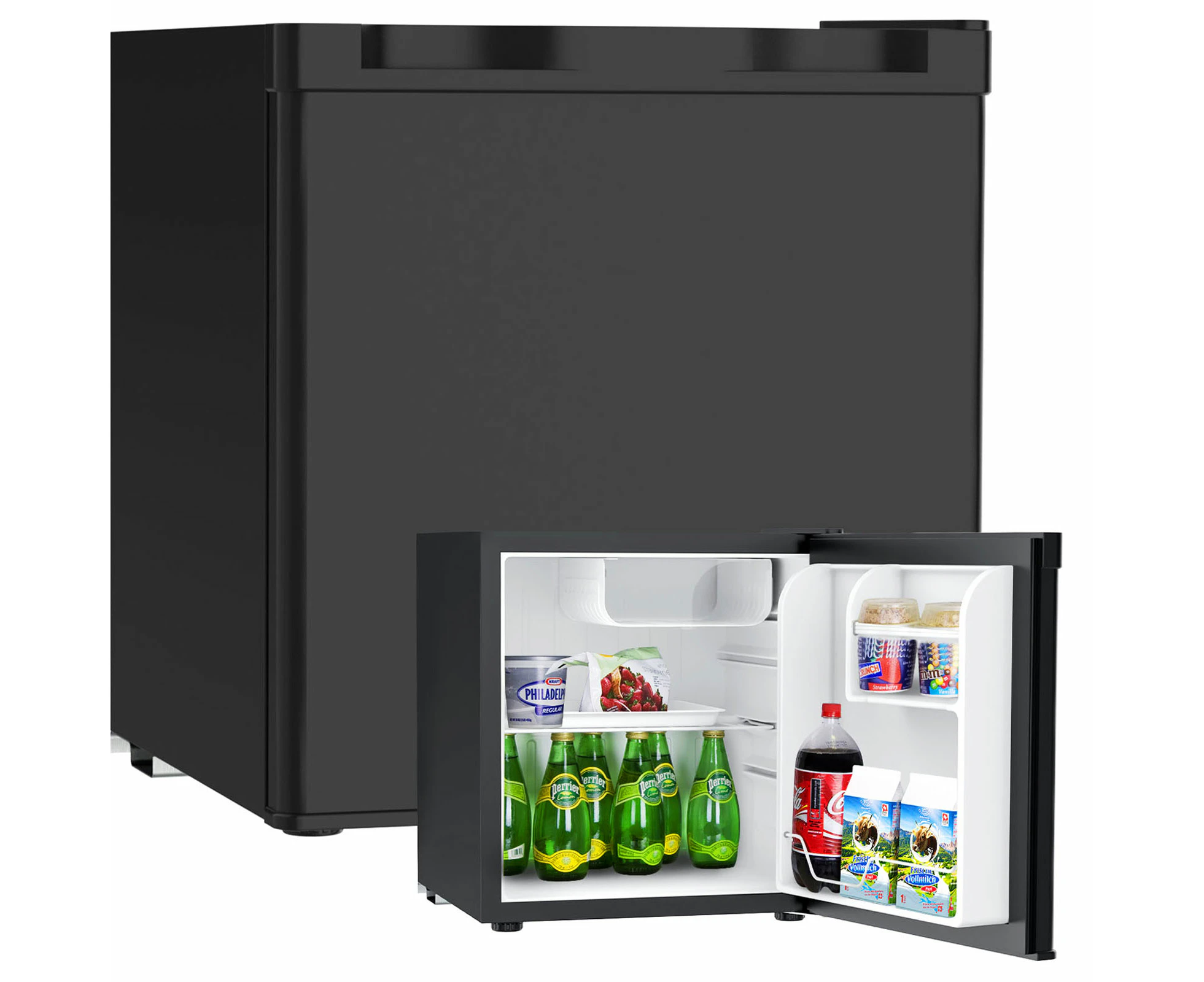 ADVWIN 48L Compact Refrigerator, Mini Bar Fridge, Portable Fridge with Adjustable Temperature & Removable Basket, Black