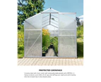Livsip Greenhouse Aluminium Green House Garden Shed Polycarbonate Walk in 2.52x1.9M