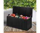 Livsip Outdoor Storage Box Bench 490L Cabinet Container Garden Deck Tool Black