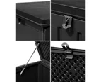 Livsip Outdoor Storage Box Bench 490L Cabinet Container Garden Deck Tool Black