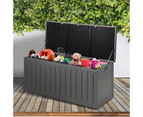 Livsip Outdoor Storage Box Bench 490L Cabinet Container Garden Deck Tool Grey