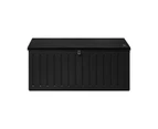 Livsip Outdoor Storage Box Bench 490L Cabinet Container Garden Deck Tool Black