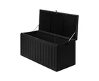 Livsip Outdoor Storage Box Bench 490L Cabinet Container Garden Deck Tool Black