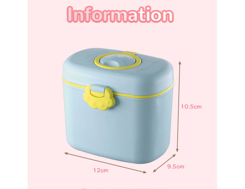 Portable Cute Travel Handle Lid For Storing Snacks, Formula And Fruit In Baby Outdoor Spill-Proof Bowl Containers,Blue
