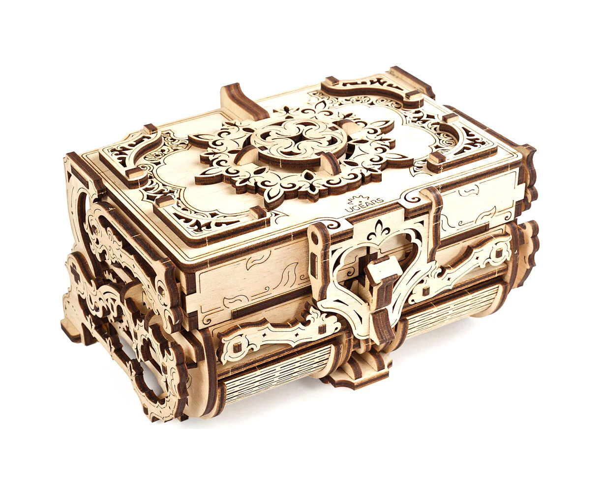 185pc Ugears Antique Box Mechanical DIY Kit Wooden 3D Puzzle/Model Gift Set 14+