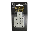 5PK Cardinal Dice Pack/Set f/ Board/Table Games/Play/Roll Black & White 8y+