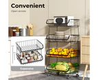 Toque 5 Tier Kitchen Trolley Cart Storage Rack Vegetable Organiser Shelf Wheels