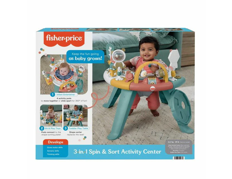 Fisher-Price Byron 3-in-1 Spin & Sort Activity Center - Multi