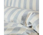 Target Reid Stripe Linen/Cotton Quilt Cover Set - Blue