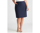 AUTOGRAPH - Plus Size - Womens Skirts -  Two Way Stretch Skirt - Navy