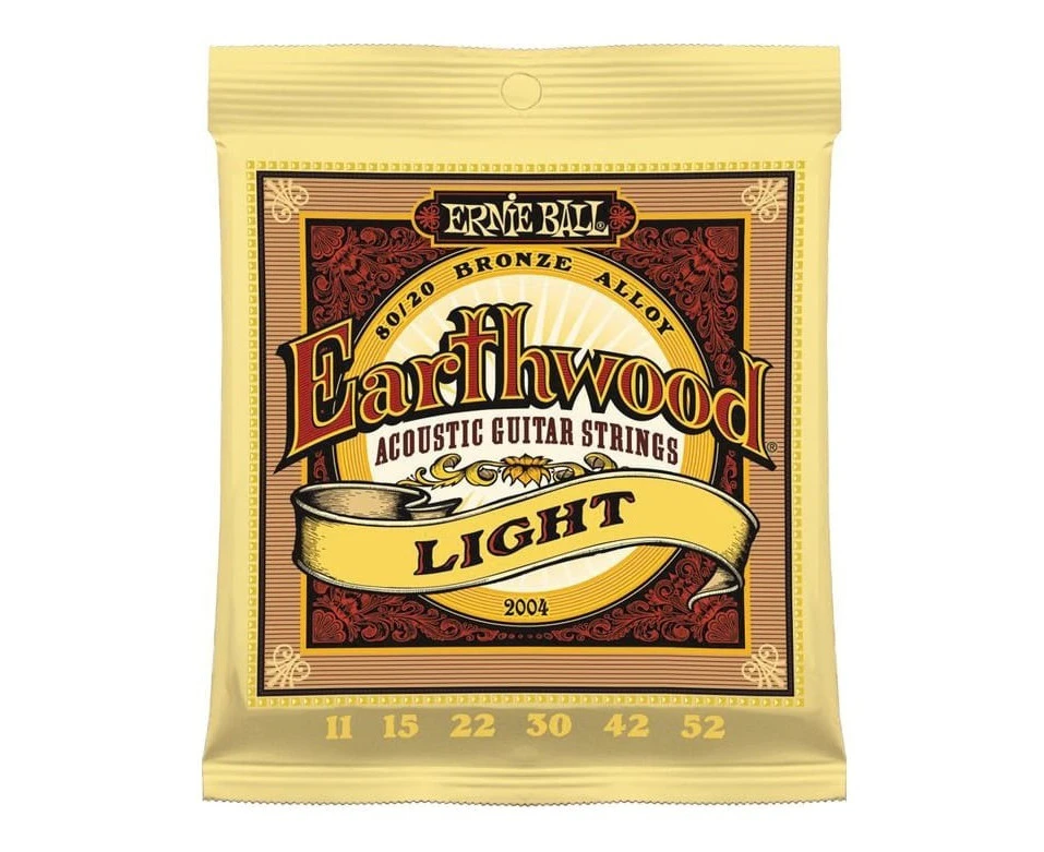 Ernie Ball 2004 Earthwood Light Acoustic Guitar Strings 80/20 Bronze - 11 - 52