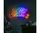Stockholm Christmas Lights 100x50CM LED MERRY CHRISTMAS Sign Multi Colour Outdoor Garden Decoration
