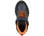 Geox Boys Simbyos Abx Waxed Leather Casual Shoes (Navy/Orange) - FS10106
