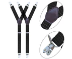 Black-Adjustable Elastic Garter Straps for Men Military Style Non-Slip Y-Style Garter Belts