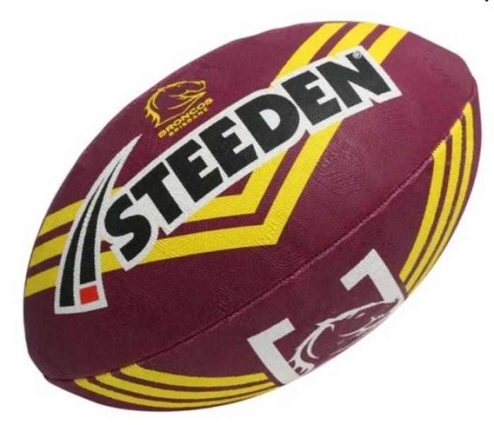 Brisbane Broncos Steeden NRL Rugby League Mini Ball (11 inch) 23 cm Length