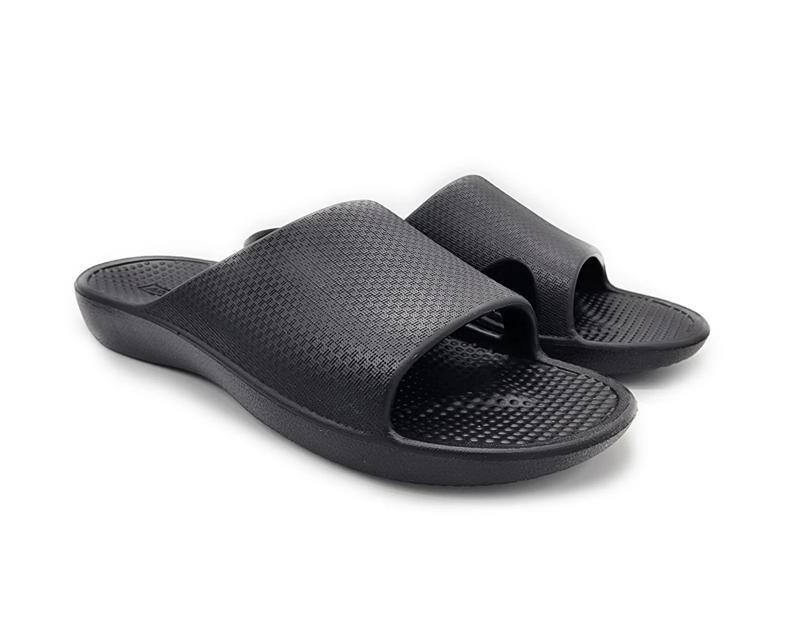 Archline Rebound Orthotic Slides Flip Flop Thongs Slip On Arch Support - Black