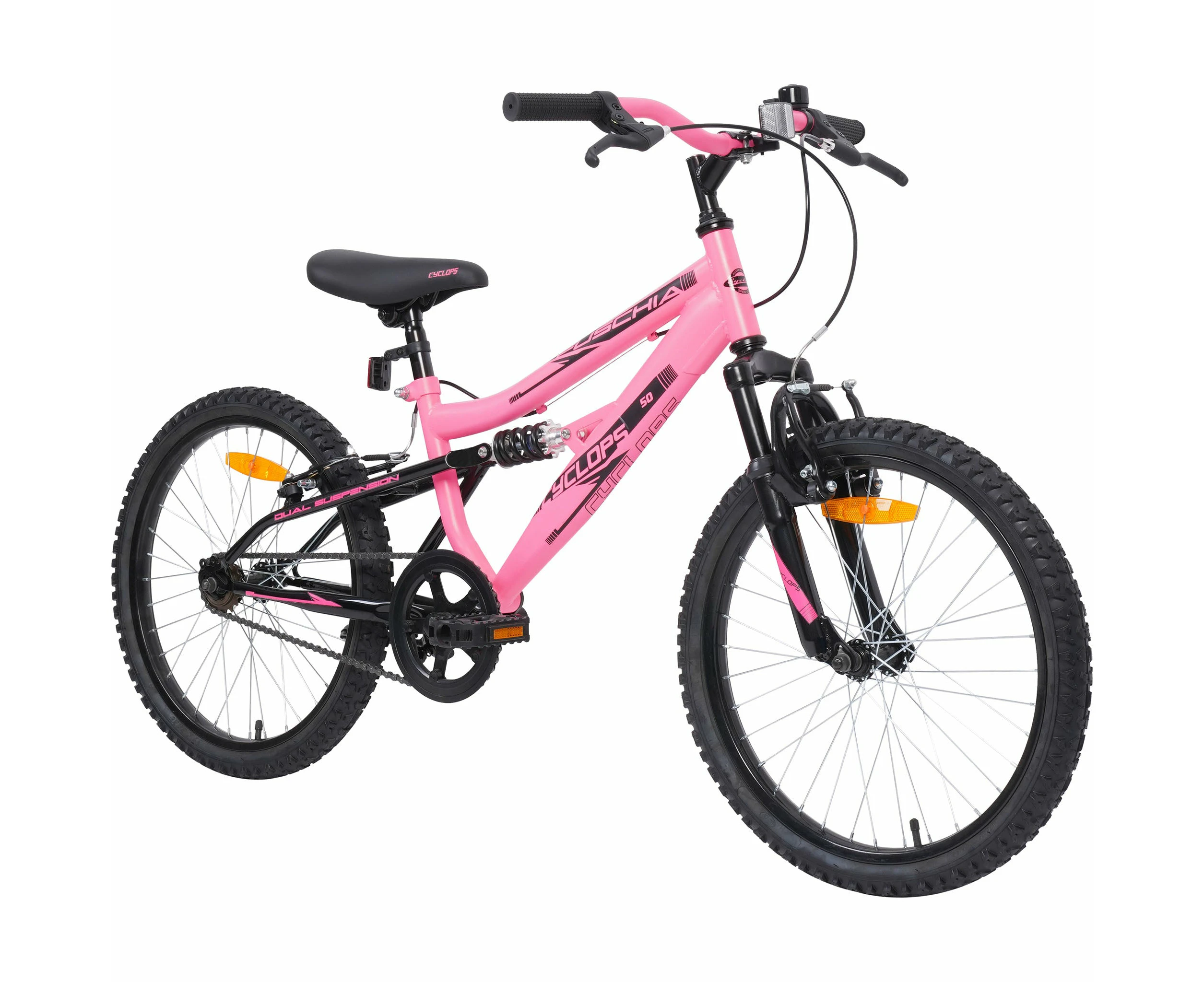 Cyclops 50cm Dual Suspension Pink Kids Bike