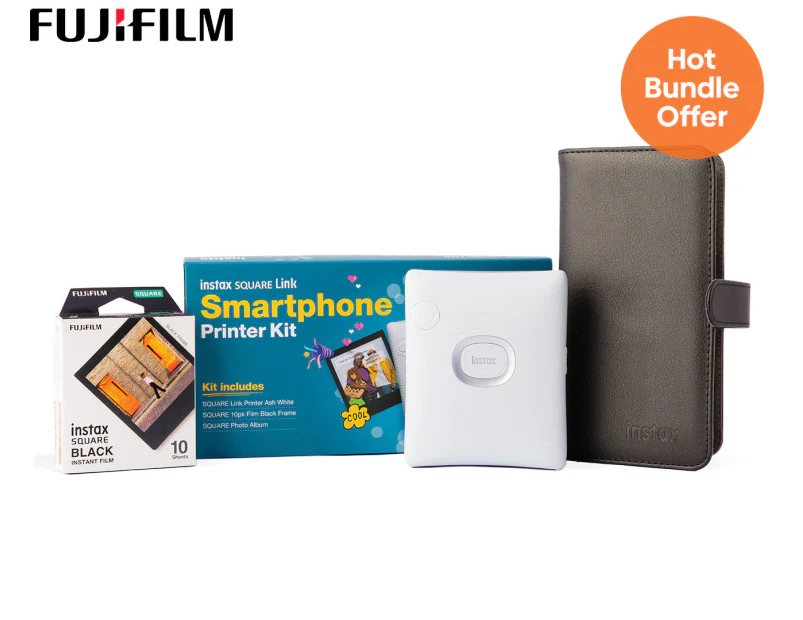 Fujifilm Instax Square Link Smartphone Printer Kit - Ash White