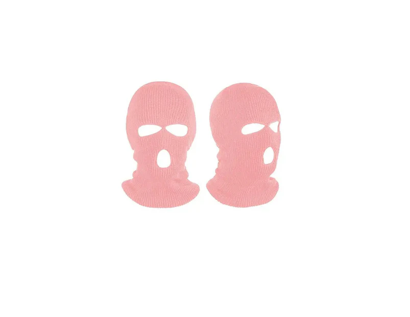 3 Hole Full Face Ski Mask-Pink