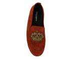 Dolce & Gabbana Elegant Orange Leather Moccasin Slippers
