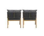 Livsip 2PCS Outdoor Furniture Chairs Garden Patio Lounge Set Steel Frame Beige