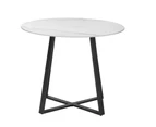 Livsip 90cm Outdoor Dining Marble Table Furniture Patio Garden Bistro Desk Black