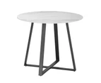 Livsip 90cm Outdoor Dining Marble Table Furniture Patio Garden Bistro Desk Black