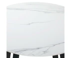 Livsip 90cm Outdoor Dining Marble Table Furniture Patio Garden Bistro Desk Black