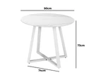 Livsip 90cm Outdoor Dining Marble Table Patio Furniture Bistro Set White