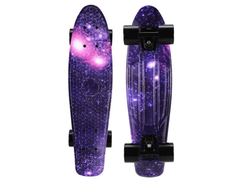 22'' 56cm New Beginners Penny Board Cruiser Skateboard Complete Sets - Pink Galaxy