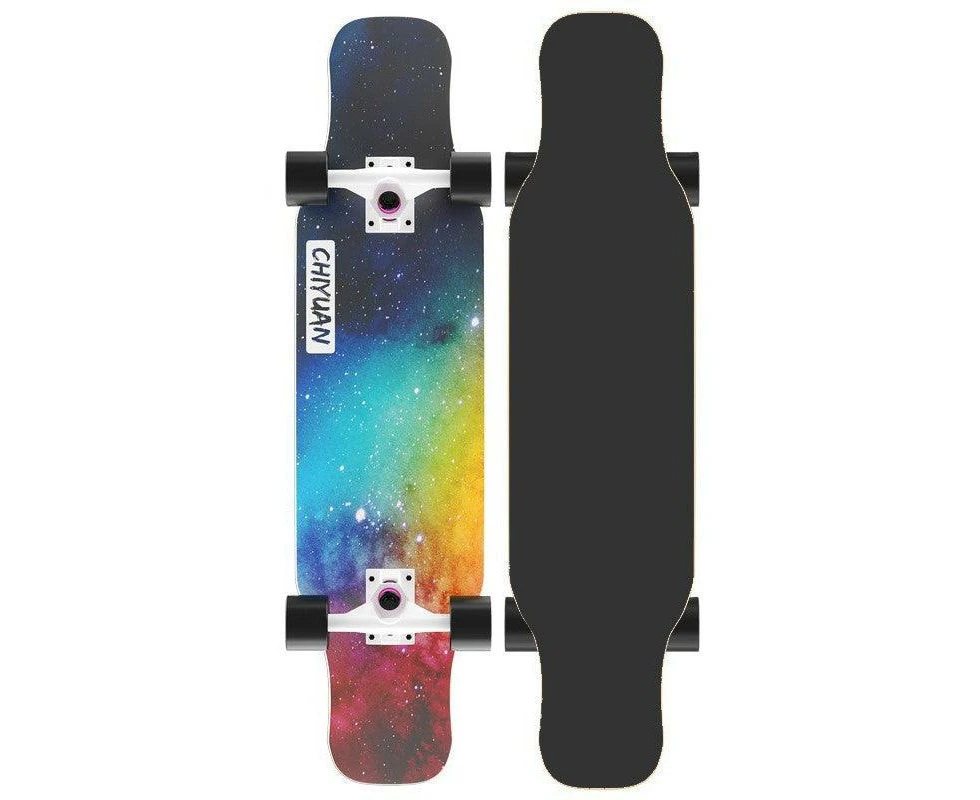 31.5'' 80cm Sealed Mini Dancing Board Mini Longboard Beginner Skateboard Flash Wheels - Star Cloud