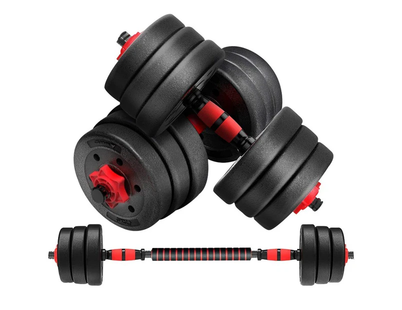 VERPEAK Adjustable Rubber Dumbbell Home Gym Equipment Fitness Training 10 KG
